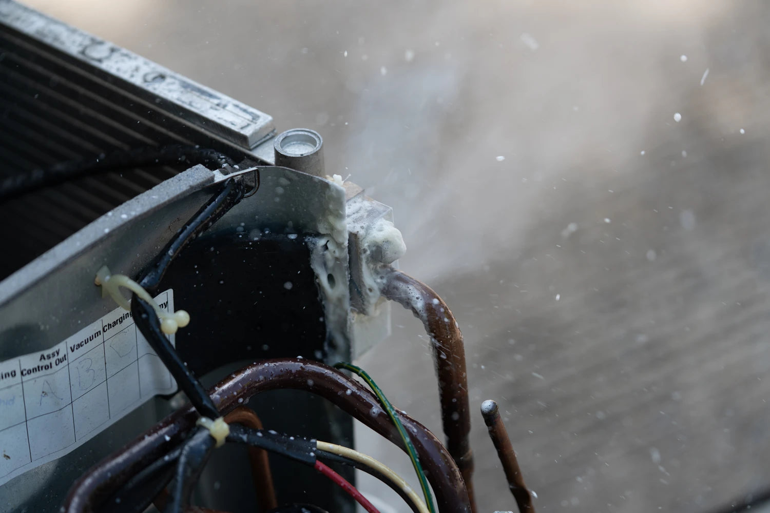HVAC unit with leak and frost